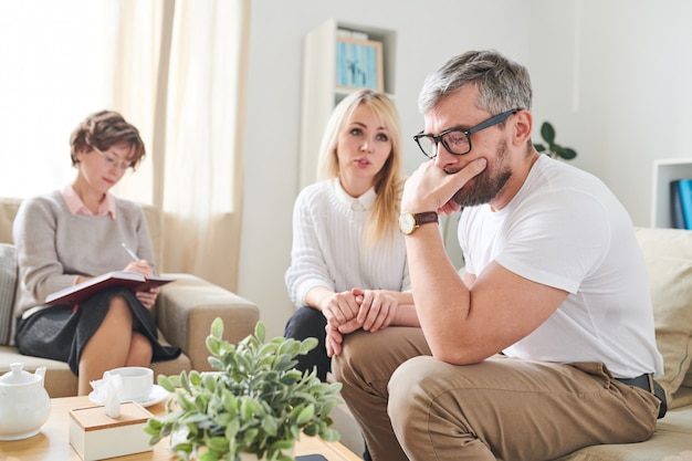 Puzzled husband suffering from depression