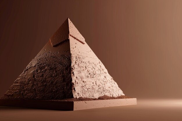 Photo a pyramid made of bricks with a triangle on it