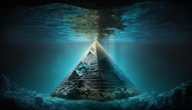 Pyramid in sea