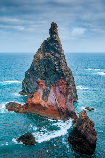 Pyramid shaped rock at San Lorenzo cape on Madeira island