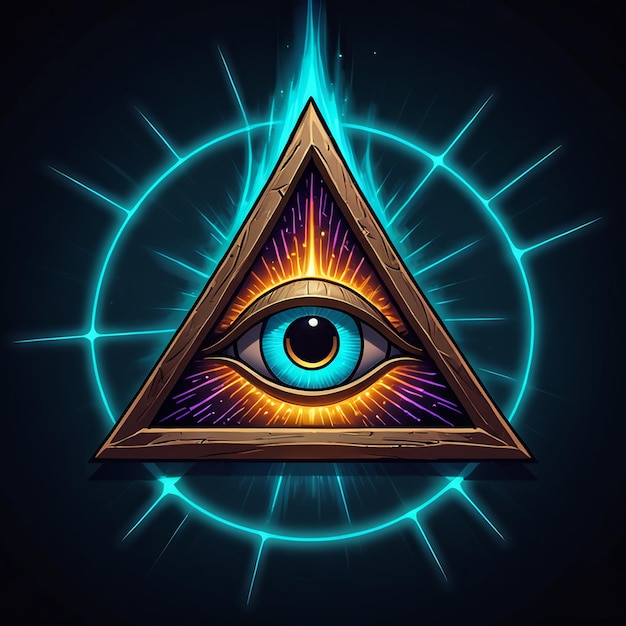 a pyramid with an eye that says all seeing