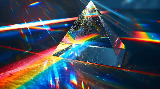 Photo a pyramid with a rainbow in the middle