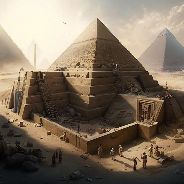 The pyramids of giza are the first egyptian pyramids.