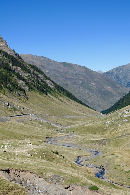 Pyrenees mountain view border between Spain and France