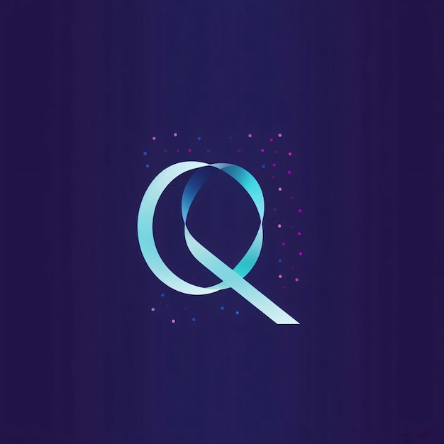 Q Letter Logo Design With Blue Gradient Background Vector Illustration