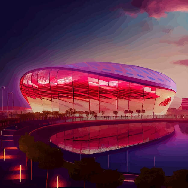 Qatar 2022 world cup stadium illustration