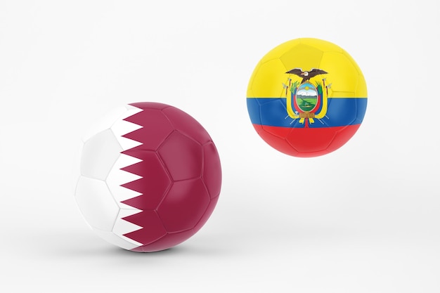 Qatar VS Ecuador In White Background