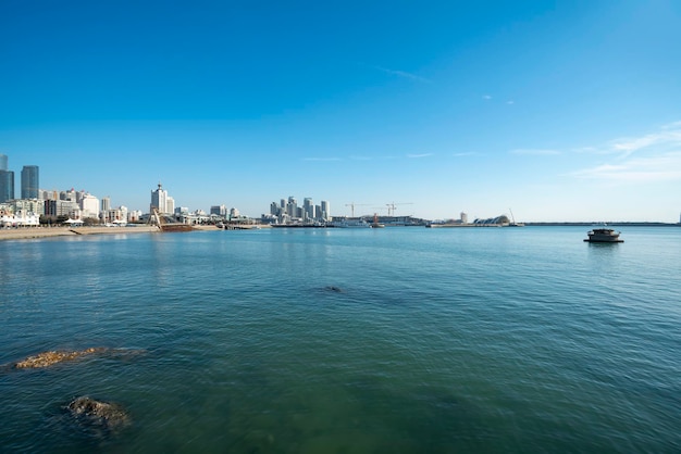 Qingdao city coastline scenery street view