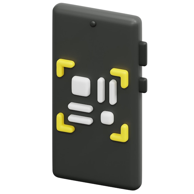 qr 3d render icon illustration