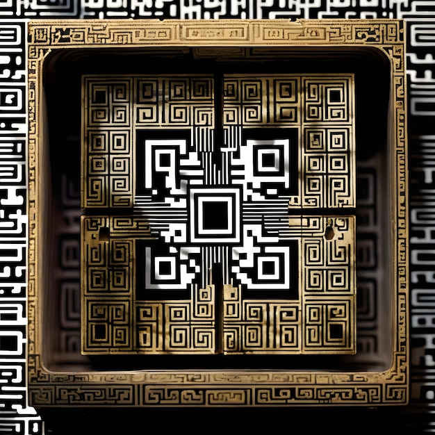 A QR code is a type of fourdimensional matrix barcode relief ancient lotus