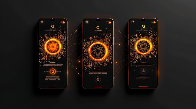 Qtum Cryptocurrency Hybrid Blockchain Mobile Layout With Ora Creative Idea App Background Designs