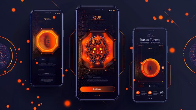 Qtum Cryptocurrency Hybrid Blockchain Mobile Layout With Ora Creative Idea App Background Designs