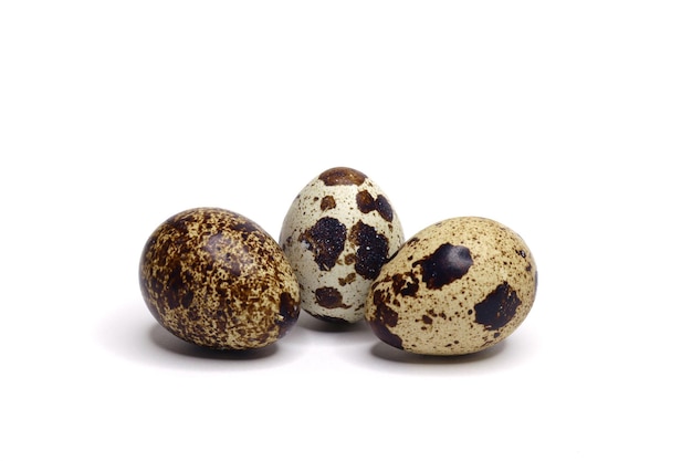 Quail egg on a white background Easter concept