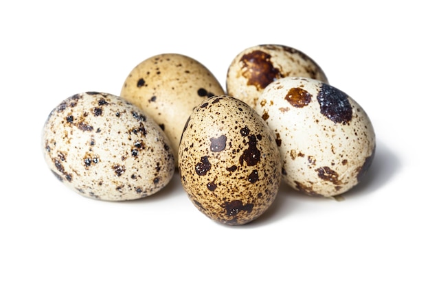 Quail eggs are isolated on a white background