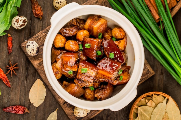 Quail Eggs Stew with belly pork(Chinese food)