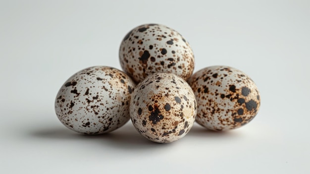 Photo quail eggs on a white background