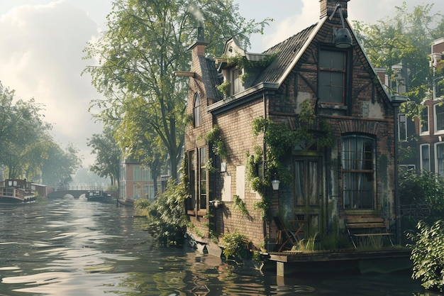 Quaint Dutch canal house