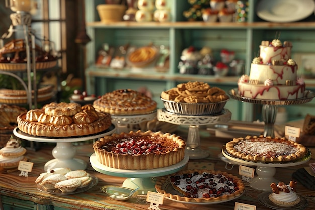 Quaint pie shop offering a selection of sweet and