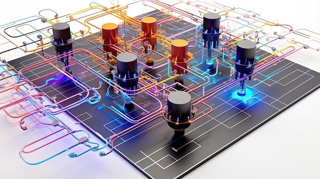 Quantum circuitry orchestrating logical operations on qubits guiding quantum computations