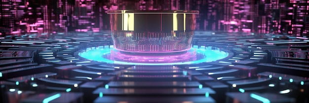 Quantum computer close up futuristic technology generative ai image