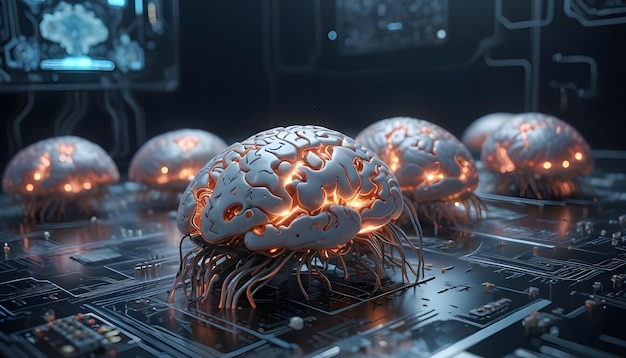 Quantum ComputerStyle Realistic 3D Fusion of Human Brains Biological Computing AI AGI