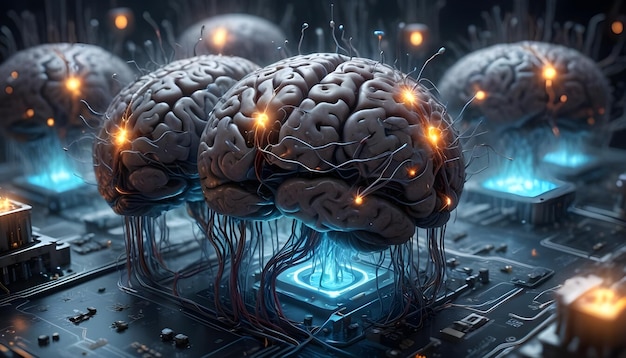 Quantum ComputerStyle Realistic 3D Fusion of Human Brains Biological Computing AI AGI