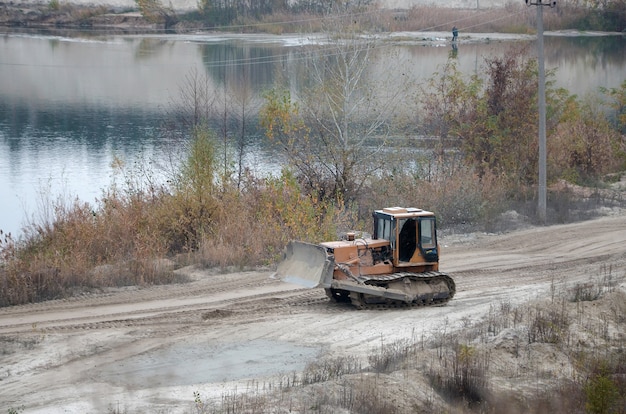 Quarry aggregate with heavy duty machinery