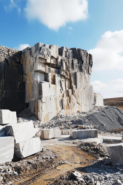 Photo quarry stone blocks landscape photo