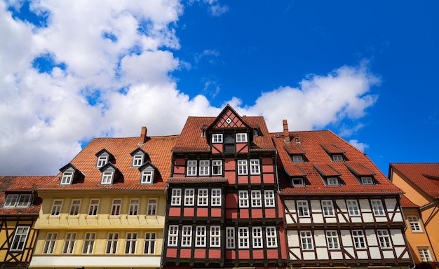 Quedlinburg city facades in Harz Germany