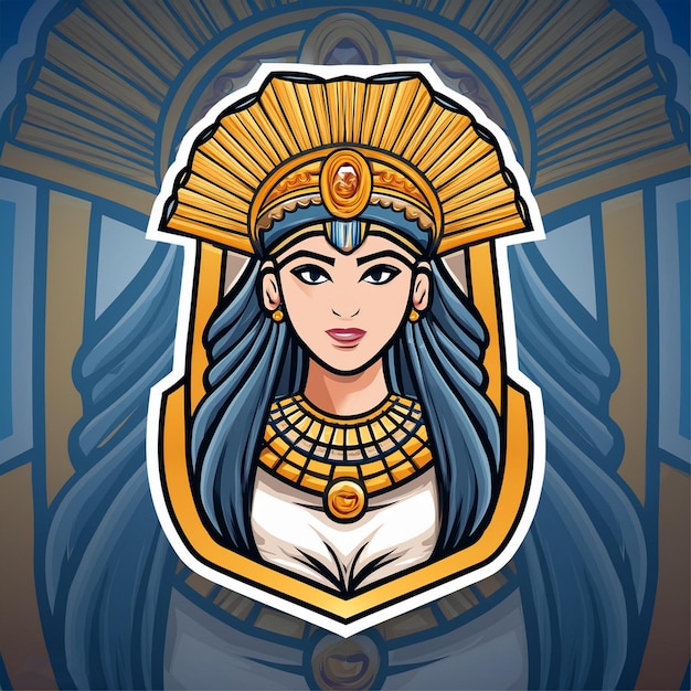 queen cleopatra mascot logo design