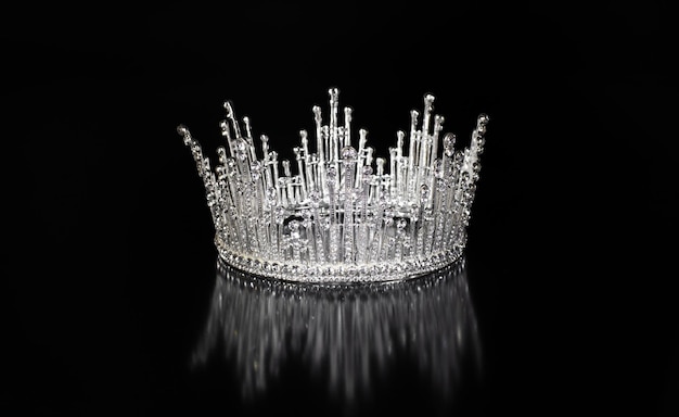 queen crown isolated on black background