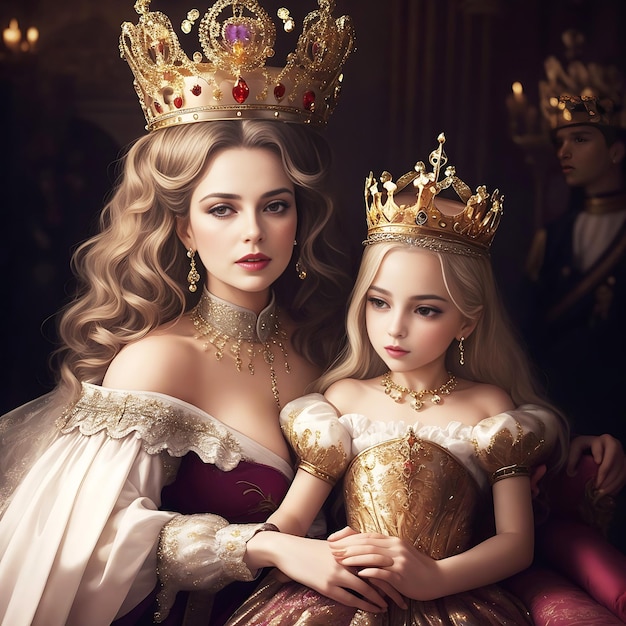 Queen and Princess free photo ai generated