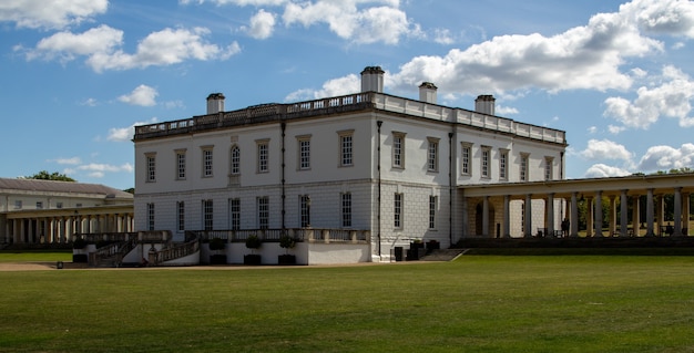 Queen's House is a former royal residence built between 1616 and 1635 in Greenwich, a few miles down-river from the then City of London and now a London Borough