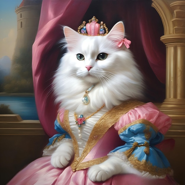 Queen white cat