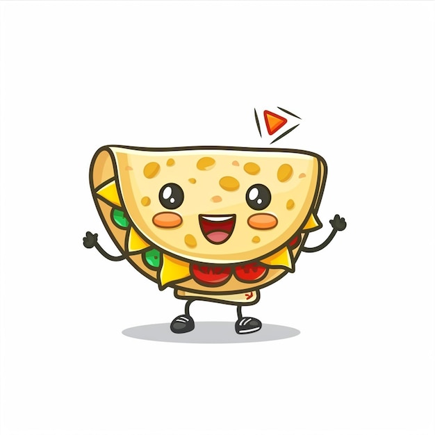 Photo quesadilla cartoon mascot mexican food vector