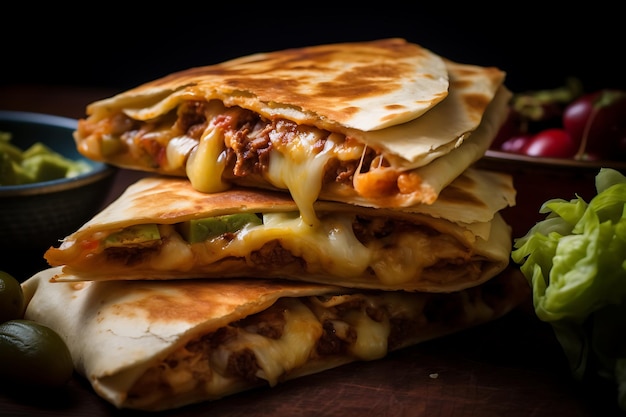 Quesadilla closeups mexican food photography