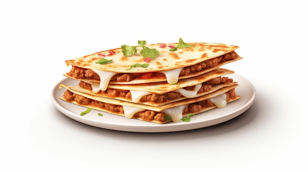 Quesadilla isolated On White Background