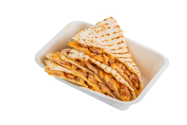 Quesadillas on a white background Isolated