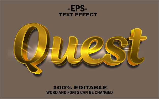 Photo quest 3d text effect and editable text effect