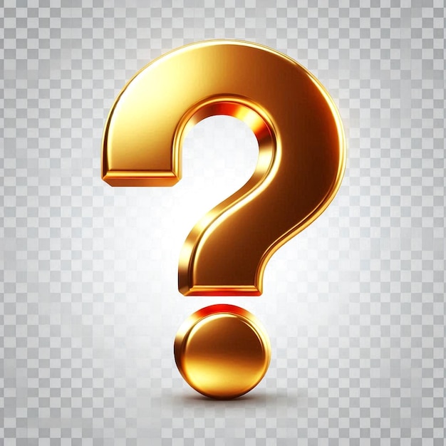 a question on a checkered background with a gold question mark