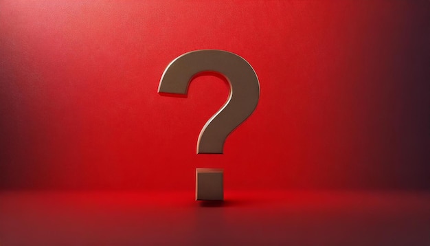 Question mark on red background 3D rendering FAQ and QA Problem solution