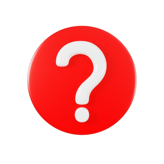 Question mark sign icon on bubble, isolated on white background with clipping path, 3D render