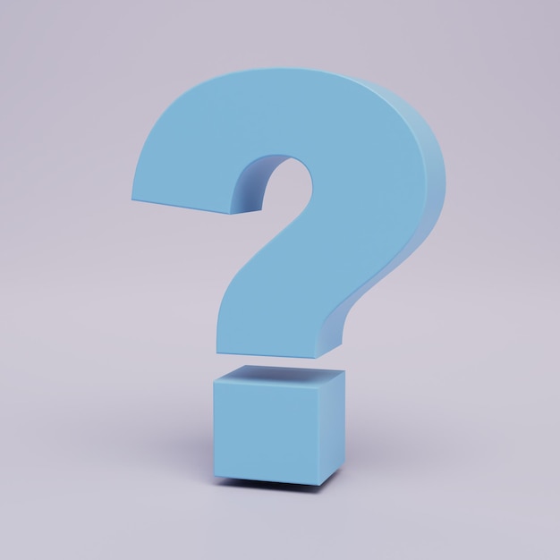 question, problem solving. question mark. Volumetric blue question mark on a white background