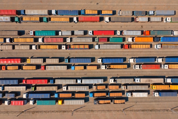 Queue of trucks to Odesa port Blockade of the Black Sea by Russia