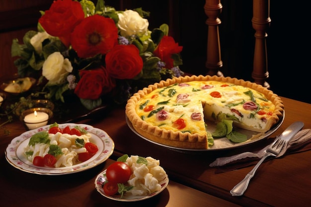 Quiche Indulgence Flavorful Symphony Delights Traditional food photography