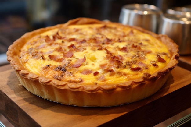 Photo quiche lorraine at a french bakery yummy delicious quiche lorraine food iamge photography