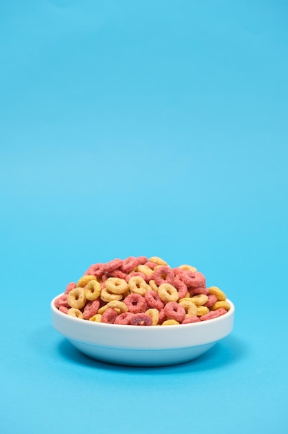 Quick cereal breakfast in the form of rings on a plate