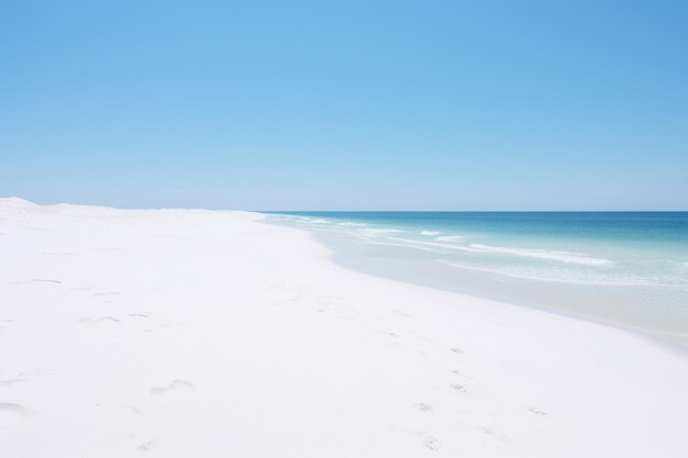 Photo quiet beach with white sand and a bright clear horizon