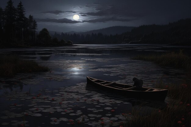 Photo quiet night waters