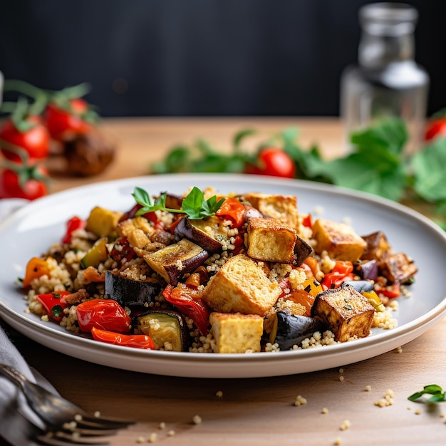 Quinoa Tofu Veggie Bowl